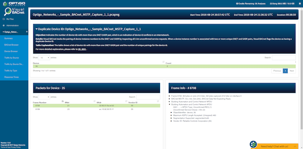 Finding duplicate device IDs in Visual BACnet